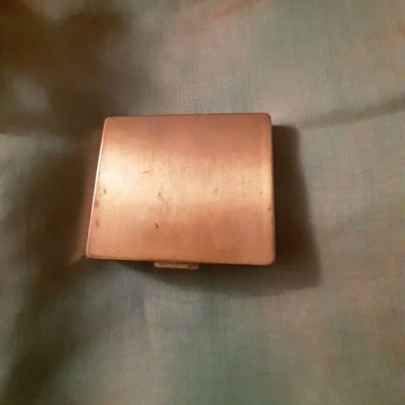 Vintage signed Classic FLATO square compact mirror gold Jewelled Carriage 40s - Picture 3 of 4